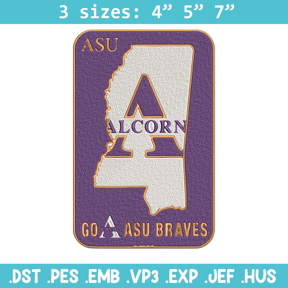 Alcorn State logo embroidery design, Logo embroidery, Sport embroidery, logo sport embroidery, Embroidery design.jpg