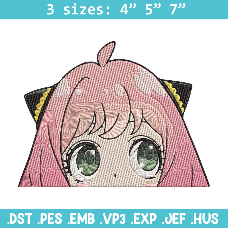 Anya Peek Embroidery Design, Spy x family Embroidery, Embroidery File, Anime Embroidery, Anime shirt, Digital download..jpg