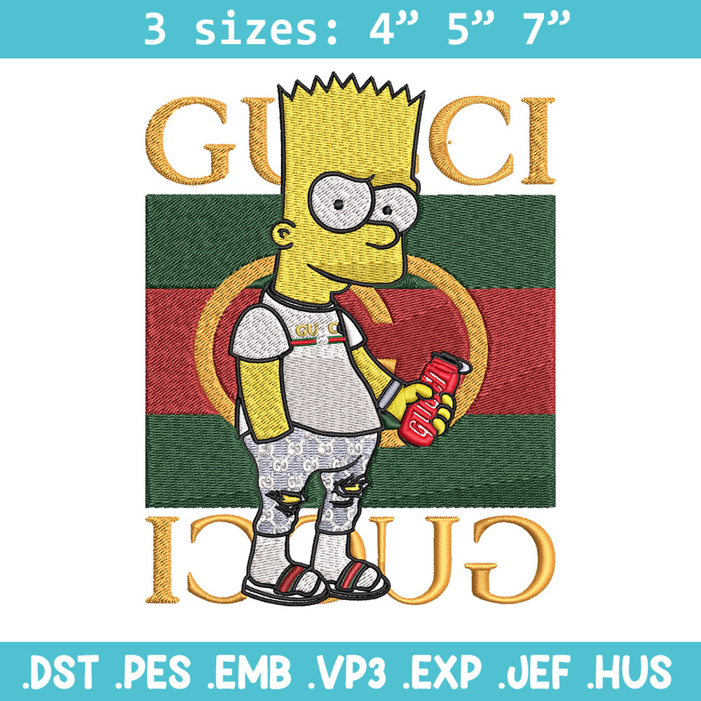 Bart gucci Embroidery Design, Gucci Embroidery, Embroidery File, Logo shirt, Sport Embroidery, Digital download.jpg