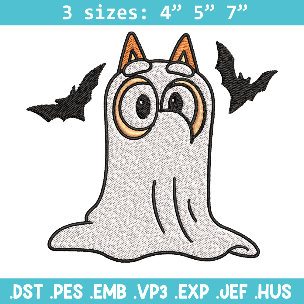 Bingo Ghost Halloween Embroidery design, Halloween Embroidery, cartoon design, Embroidery File, Digital download..jpg