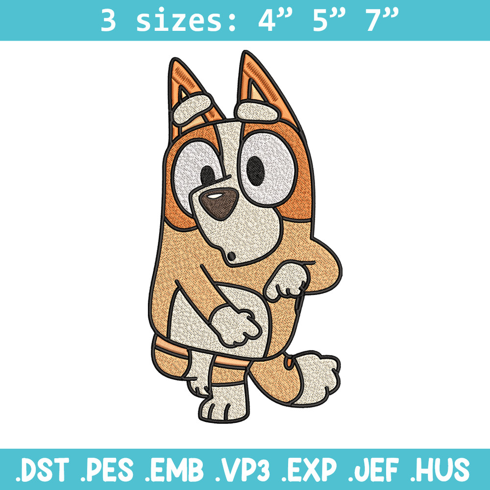 Bingo Heeler Embroidery, Bluey cartoon Embroidery, Embroidery File, cartoon design, cartoon shirt, Digital download..jpg