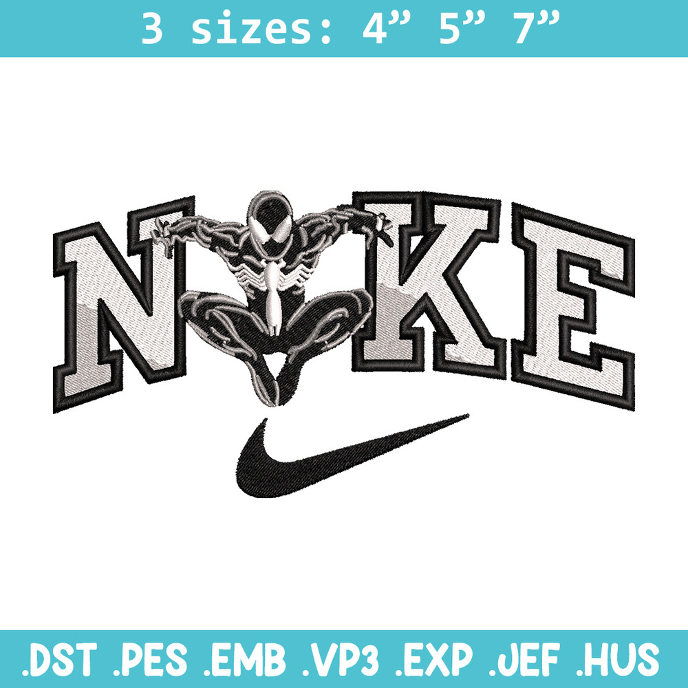 Black Spiderman Nike embroidery design, Black Spiderman embroidery, Nike design, movie design, Digital download.jpg