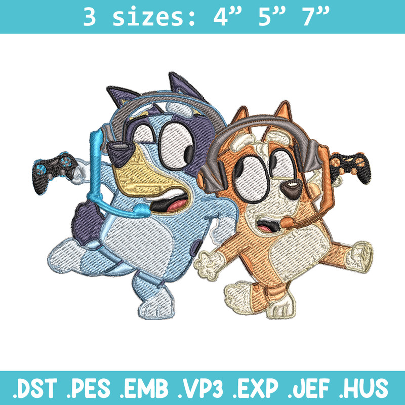 Bluey bingo headphones Embroidery, Bluey Embroidery, Embroidery File, cartoon shirt, cartoon design, Digital download..jpg