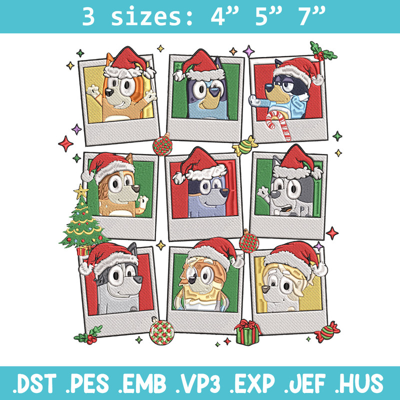 Bluey chrismas Embroidery Design, Bluey Embroidery, Embroidery File, Anime Embroidery, Anime shirt, Digital download.jpg