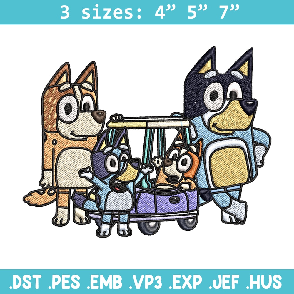 Bluey family embroidery design, Bluey Embroidery, Embroidery File, cartoon design, cartoon shirt, Digital download..jpg