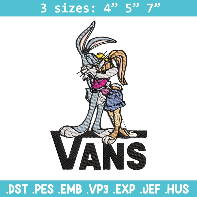 Bugs and Lola Bunny Vans Embroidery design, cartoon Embroidery, cartoon design, Embroidery File, Digital download..jpg