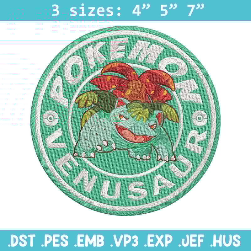 Bulbasaur poster Embroidery Design, Pokemon Embroidery, Embroidery File, Anime Embroidery, Anime shirt, Digital download.jpg