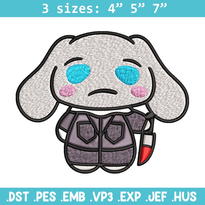 Bunny horror cartoon Embroidery design, Bunny horror Embroidery, logo design, Embroidery File, Instant download..jpg