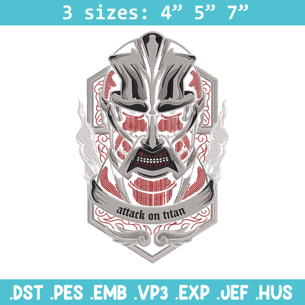 Colossal poster Embroidery Design, Aot Embroidery, Embroidery File, Anime Embroidery, Anime shirt, Digital download.jpg