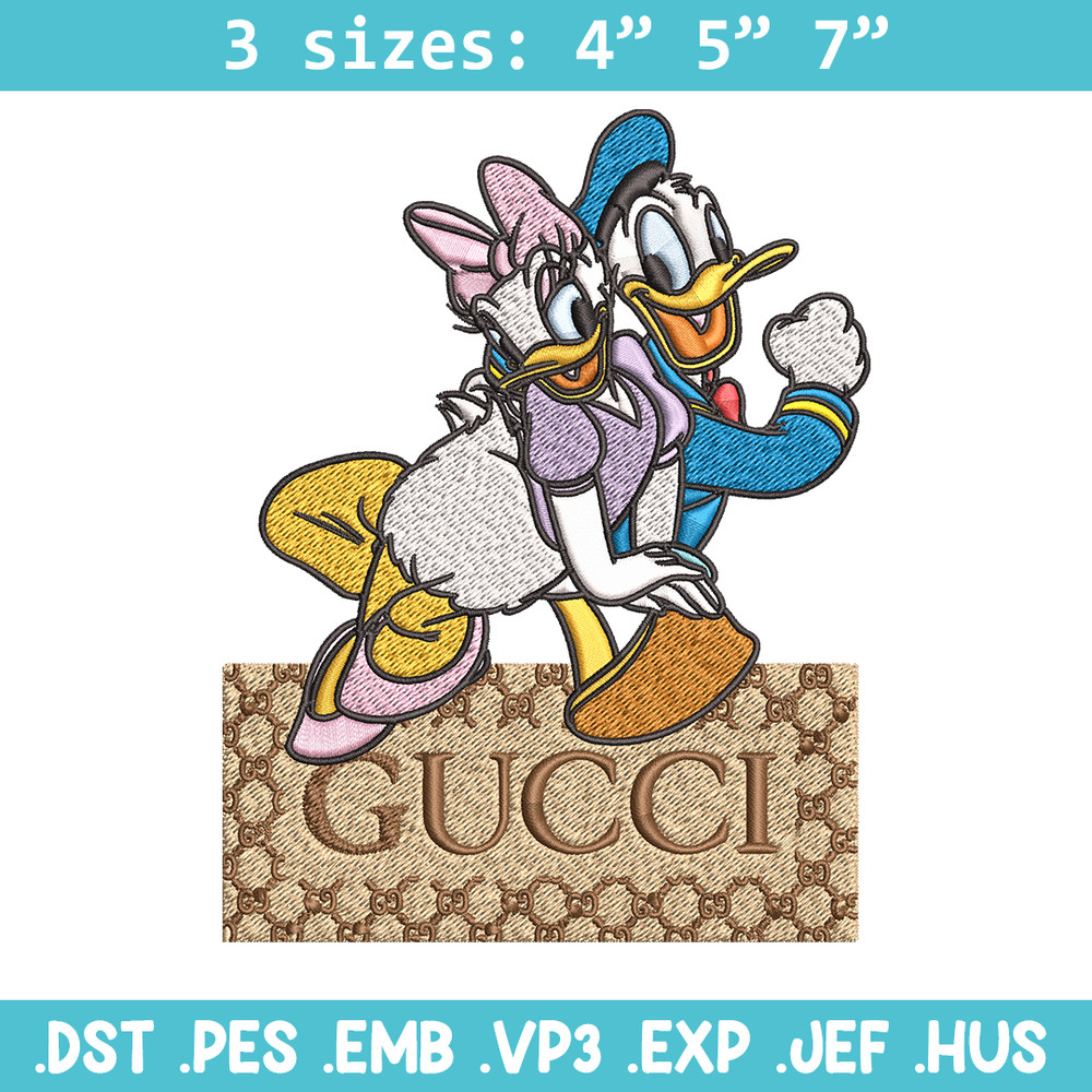 Daisy And Donald Duck Gucci Embroidery design, Disney Embroidery, cartoon design, Embroidery File, Instant download..jpg