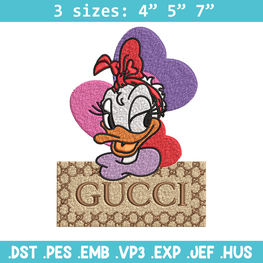 Daisy Donald Duck Gucci Embroidery design, Disney cartoon Embroidery, cartoon design, Embroidery File, Digital download.jpg