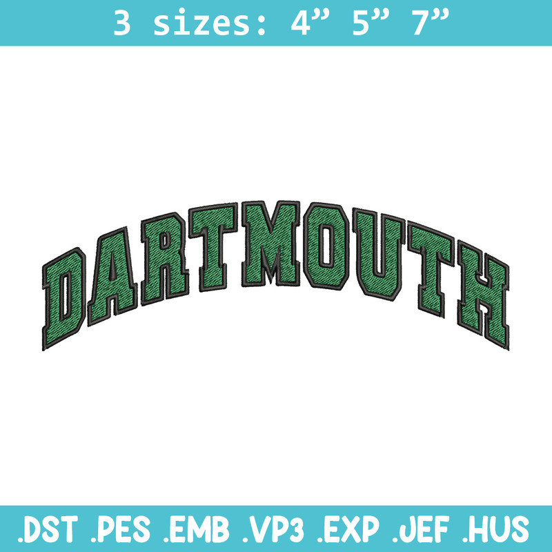 Dartmouth logo embroidery design, Baseball embroidery, Sport embroidery, logo sport embroidery, Embroidery design.jpg