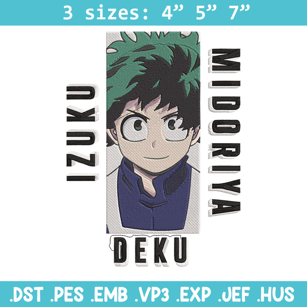 Deku poster Embroidery Design, Mha Embroidery, Embroidery File, Anime Embroidery, Anime shirt, Digital download.jpg