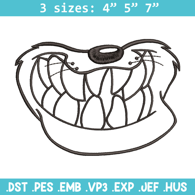 Dog black white embroidery design, cartoon embroidery, cartoon design, Embroidery file, cartoon shirt, Instant download.jpg