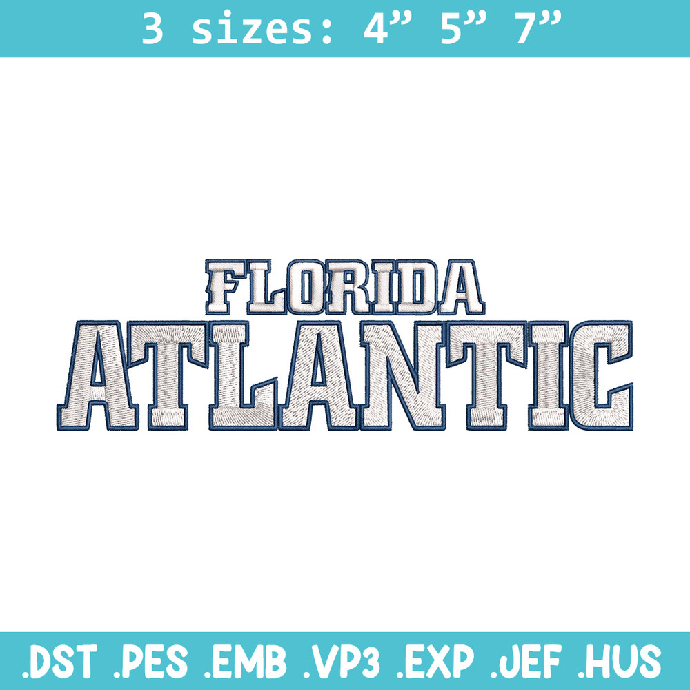 Florida Atlantic logo embroidery design, NCAA embroidery, Sport embroidery, logo sport embroidery, Embroidery design (2).jpg