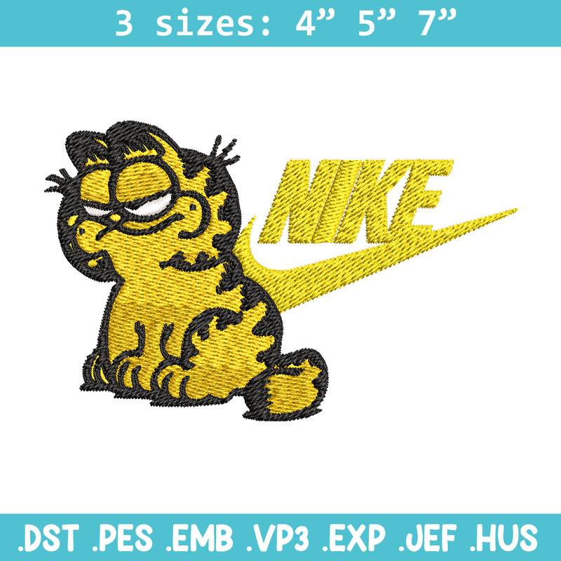 Garfield Nike Embroidery design, cartoon Embroidery, Nike design, Embroidery file, cartoon shirt, Instant download..jpg