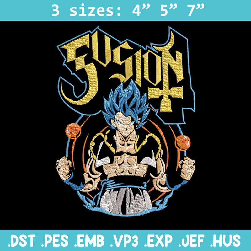Gogeta Embroidery Design, Dragonball Embroidery, Embroidery File, Anime Embroidery, Anime shirt, Digital download..jpg