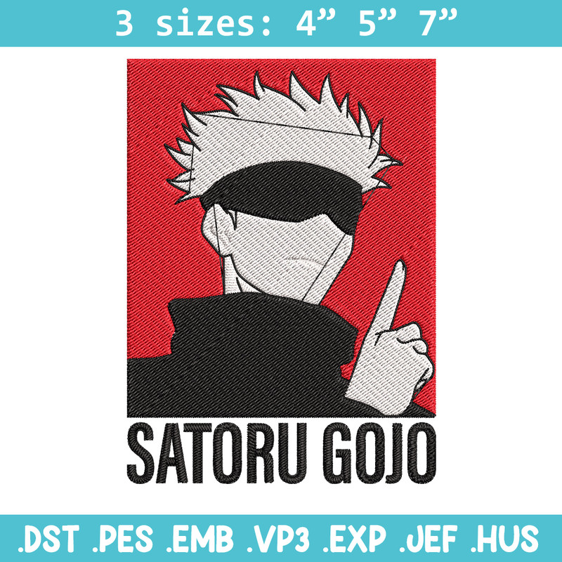 Gojo poster Embroidery Design, Jujutsu Embroidery, Embroidery File, Anime Embroidery,Anime shirt, Digital download.jpg