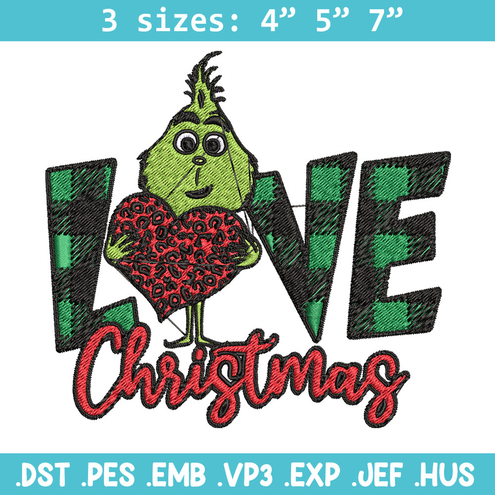Grinch Love Christmas Embroidery design, Grinch christmas Embroidery, Grinch design, Embroidery file, Instant download..jpg