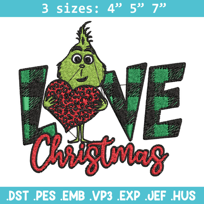 Grinch Love Christmas Embroidery design, Grinch christmas Embroidery, Grinch design, Embroidery file, Instant download..jpg