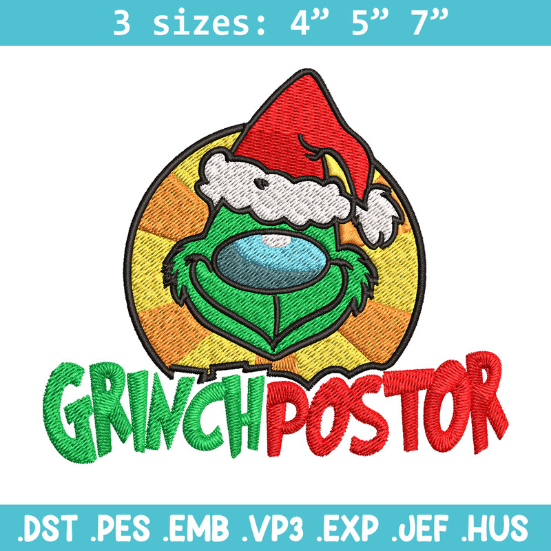 Grinch postor Christmas Embroidery design, Grinch christmas Embroidery, Grinch design, Embroidery file, Instant download.jpg
