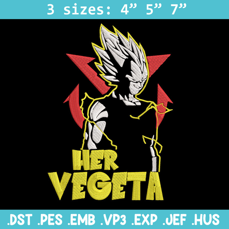 Her Vegeta Embroidery Design, Dragonball Embroidery, Embroidery File, Anime Embroidery, Anime shirt, Digital download..jpg