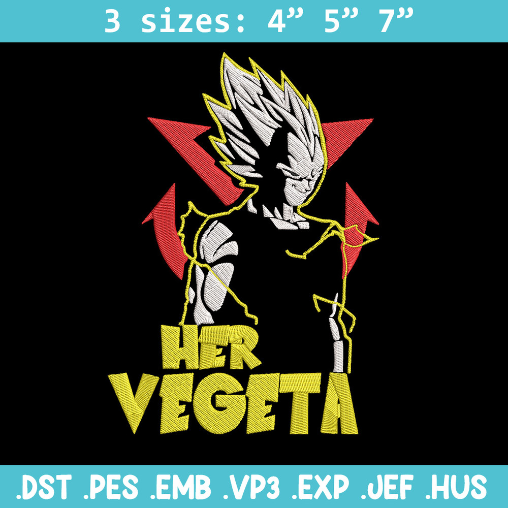 Her Vegeta Embroidery Design, Dragonball Embroidery, Embroidery File, Anime Embroidery, Anime shirt, Digital download.jpg