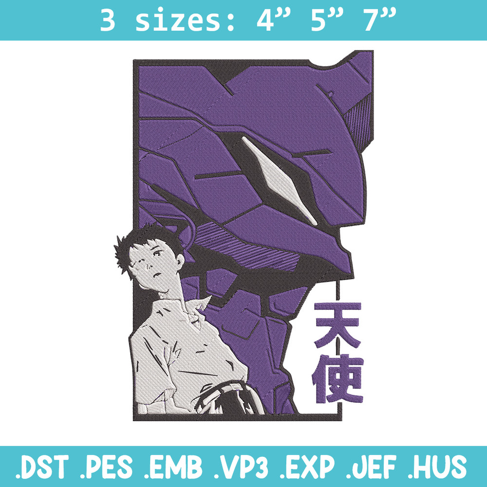 Ikari Shinji Embroidery Design, Evangelion Embroidery, Embroidery File, Anime Embroidery, Anime shirt, Digital download..jpg