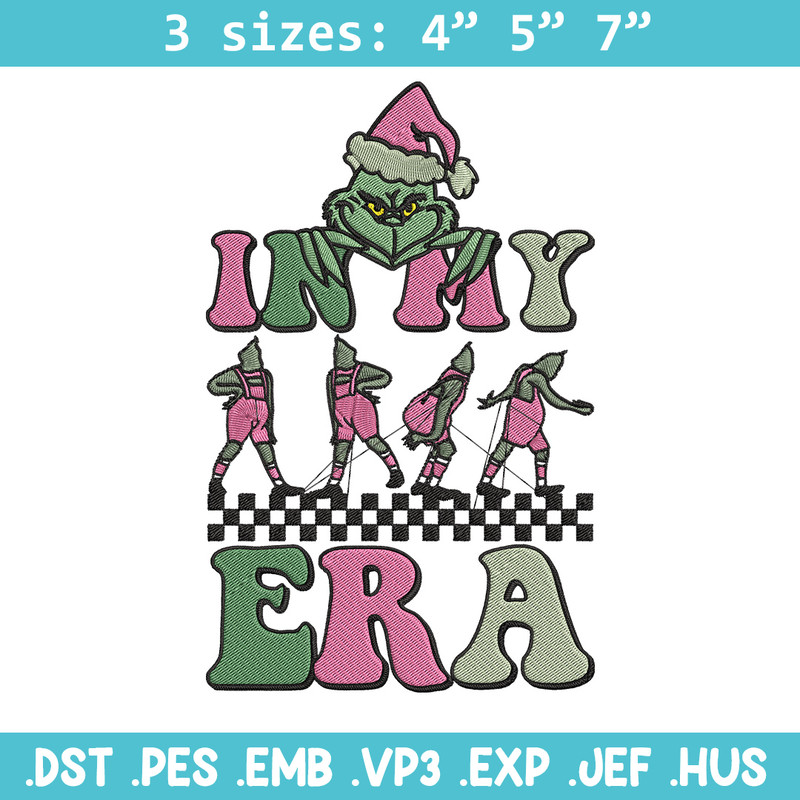 In my era Embroidery Design, Grinch Embroidery, Embroidery File, Chrismas Embroidery, Anime shirt, Digital download.jpg