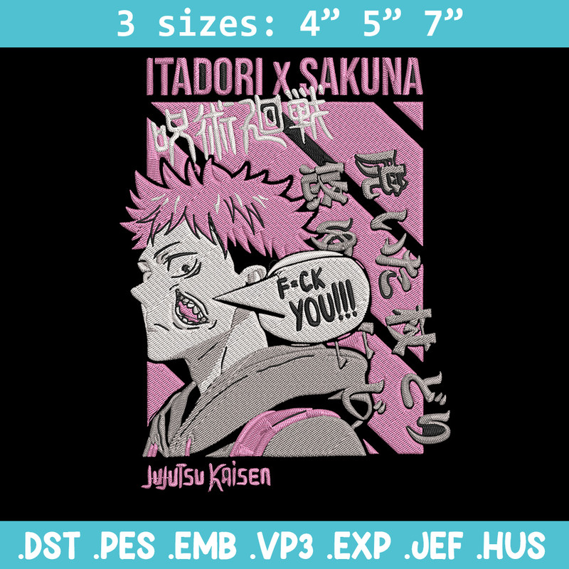 Itadori x sukuna Embroidery Design, Jujutsu Embroidery, Embroidery File, Anime Embroidery,Anime shirt, Digital download.jpg