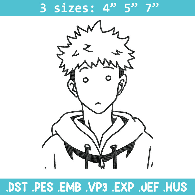 Itadori Yuji Embroidery Design,Jujutsu Embroidery, Embroidery File, Anime Embroidery, Anime shirt, Digital download.jpg