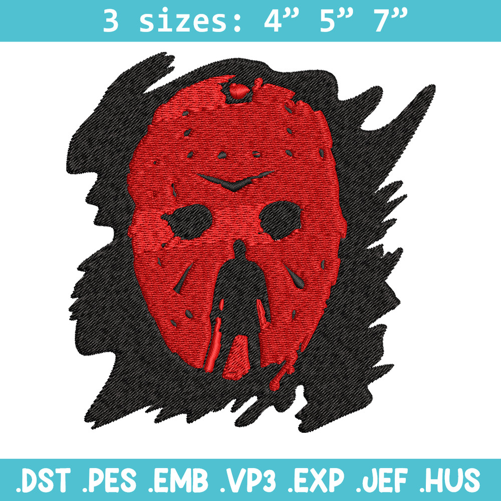 Jason Voorhees Embroidery design, Horror Embroidery, horror design, Embroidery File, logo shirt, Digital download..jpg