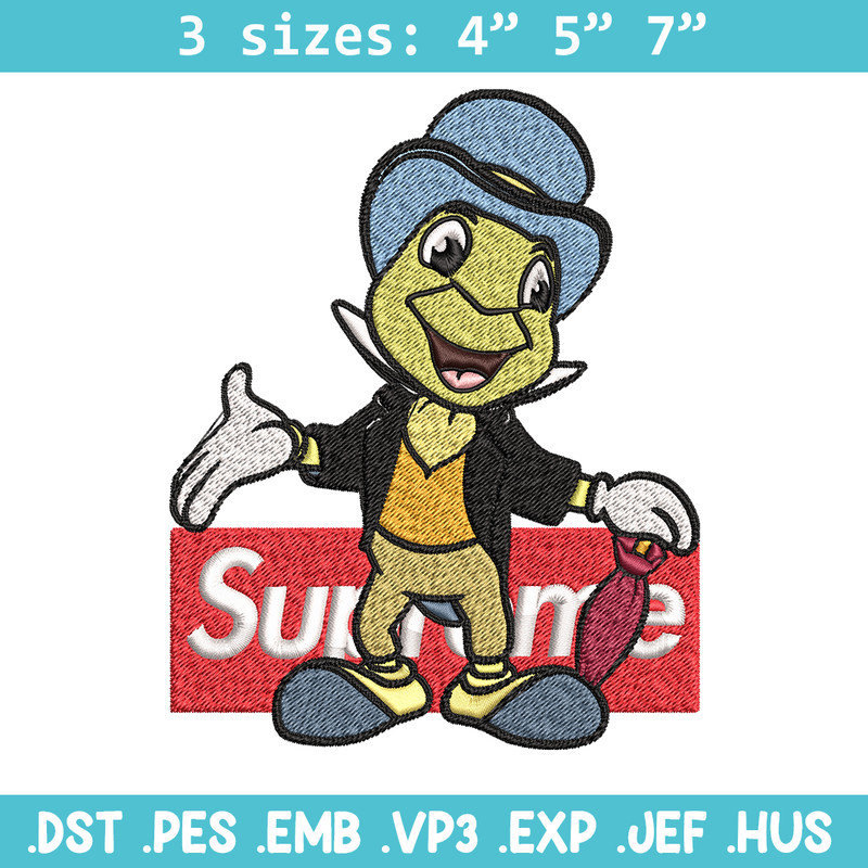 Jimimy cricket supreme Embroidery design, Jimimy cricket Embroidery, cartoon design, Embroidery File, Instant download..jpg