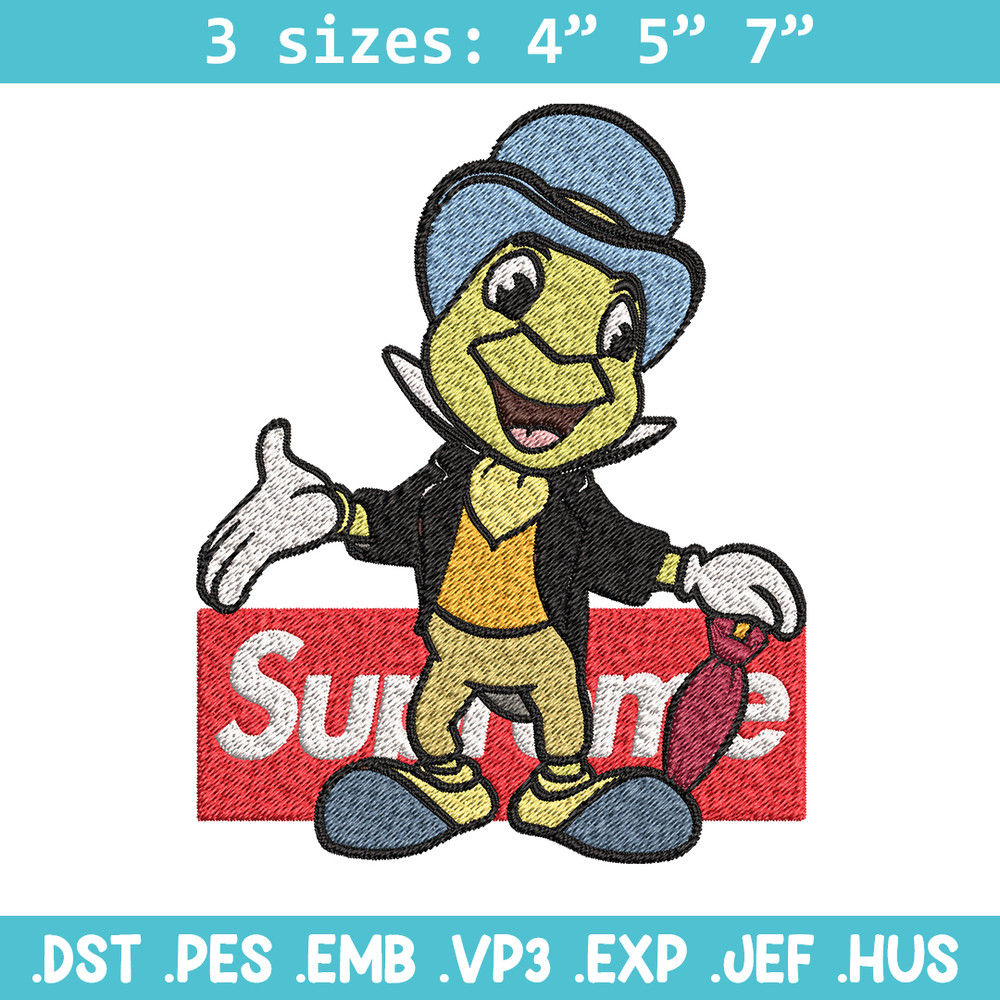 Jimimy cricket supreme Embroidery design, Jimimy cricket Embroidery, cartoon design, Embroidery File, Instant download.jpg