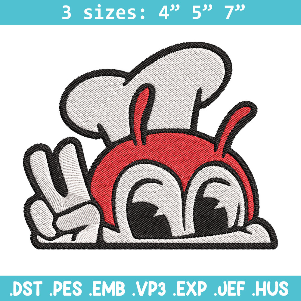 Jollibee Peek Embroidery Design, Logo Embroidery, Embroidery File, Anime Embroidery, Anime shirt, Digital download.jpg