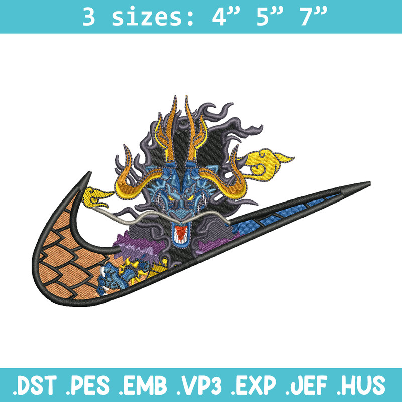 Kaido Nike embroidery design, One Piece embroidery, nike design, anime design, anime shirt, Digital download.jpg