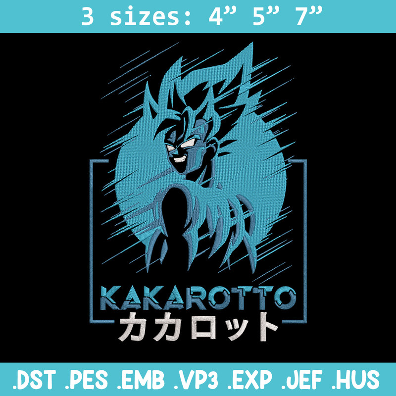 Kakarotto Embroidery Design, Dragonball Embroidery, Embroidery File, Anime Embroidery, Anime shirt, Digital download.jpg