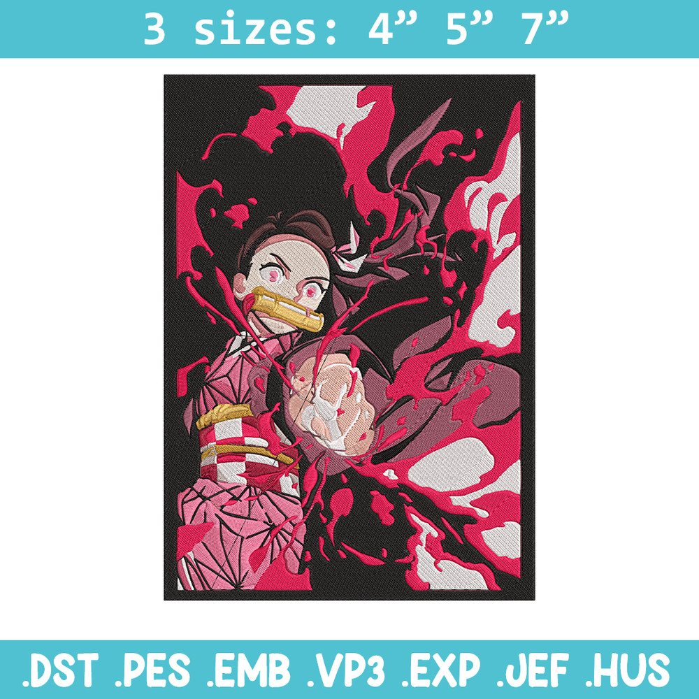 Kamado nezuko poster Embroidery Design, Demon slayer Embroidery, Embroidery File, Anime Embroidery, Digital download.jpg