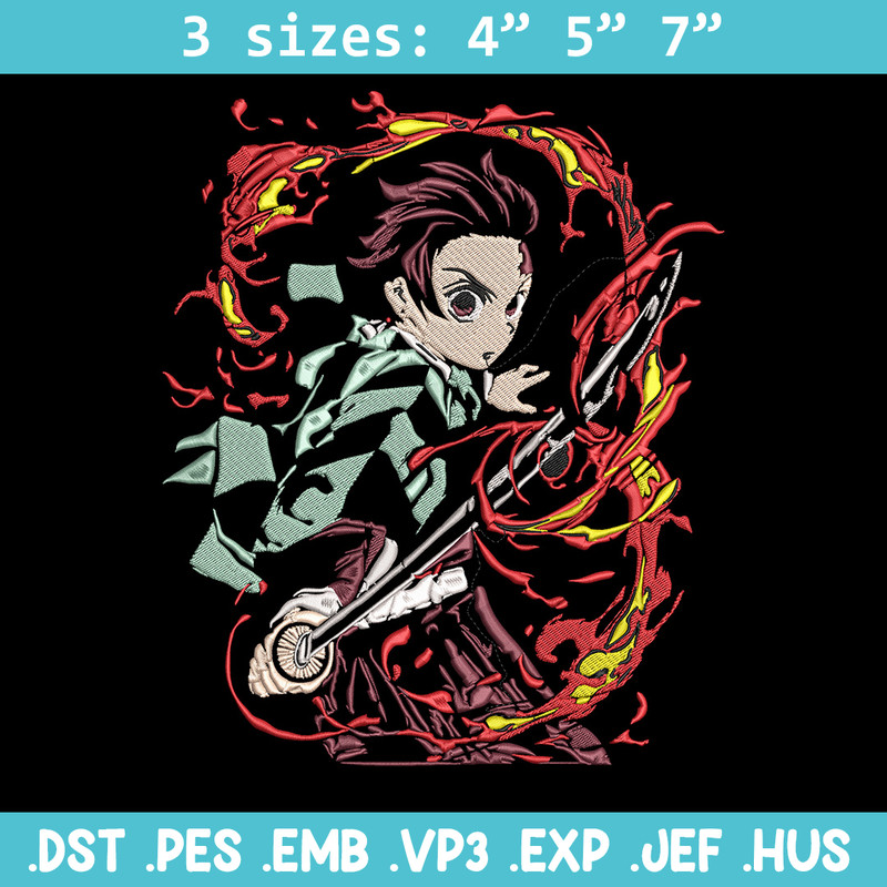 Kamado Tanjiro Embroidery Design, Demon slayer Embroidery, Embroidery File, Anime Embroidery,Digital download..jpg