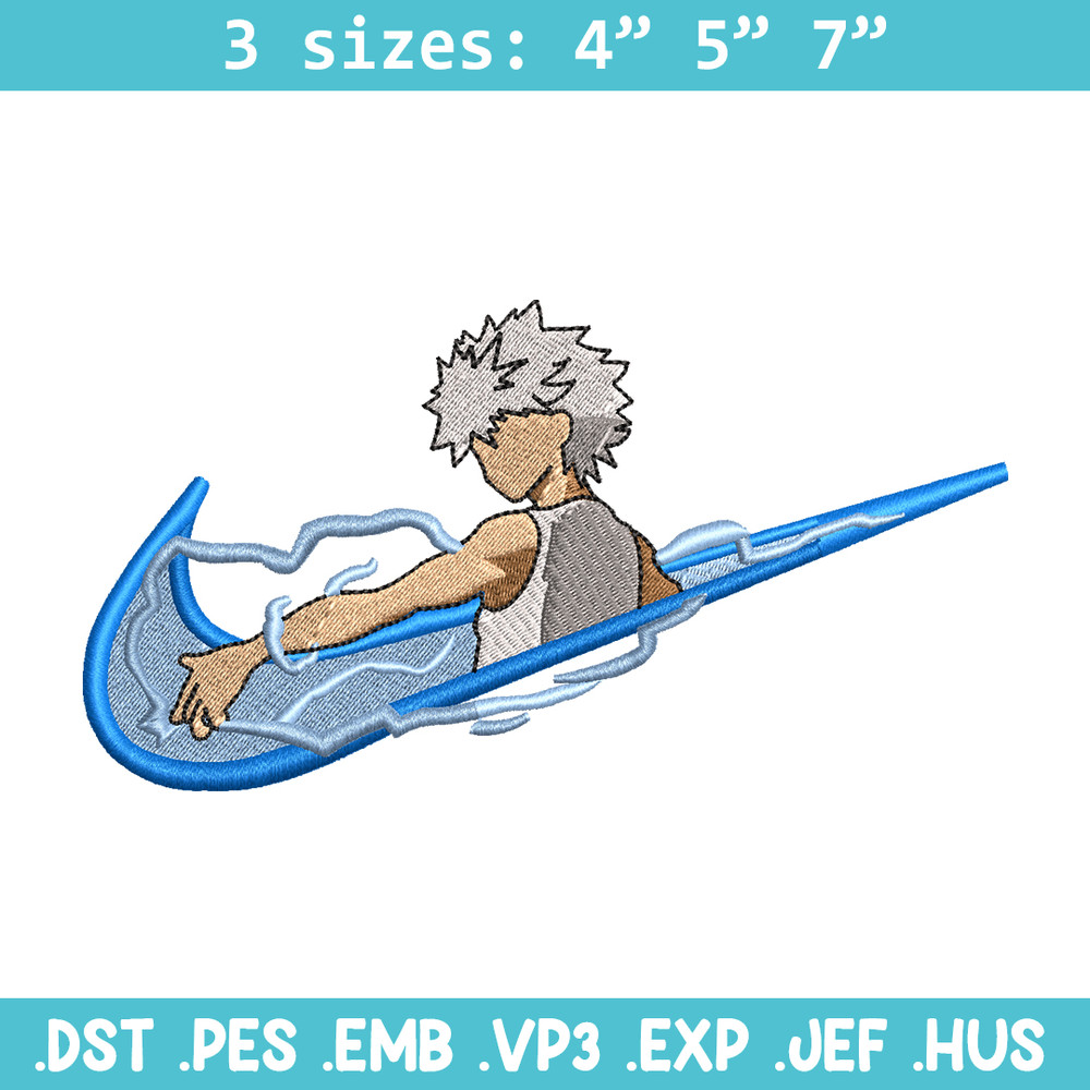 Killua Zoldyck Nike embroidery design, Hunter x hunter embroidery, Nike design, anime design, Digital download.jpg