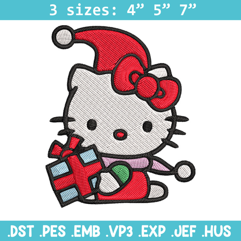Kitty chrismas Embroidery Design, Kitty Embroidery, Embroidery File, Chrismas Embroidery, Anime shirt, Digital download.jpg