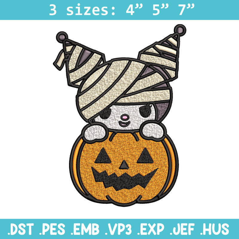 Kuromi Mummy Embroidery design, Halloween Embroidery, Embroidery File, cartoon design, logo shirt, Digital download..jpg
