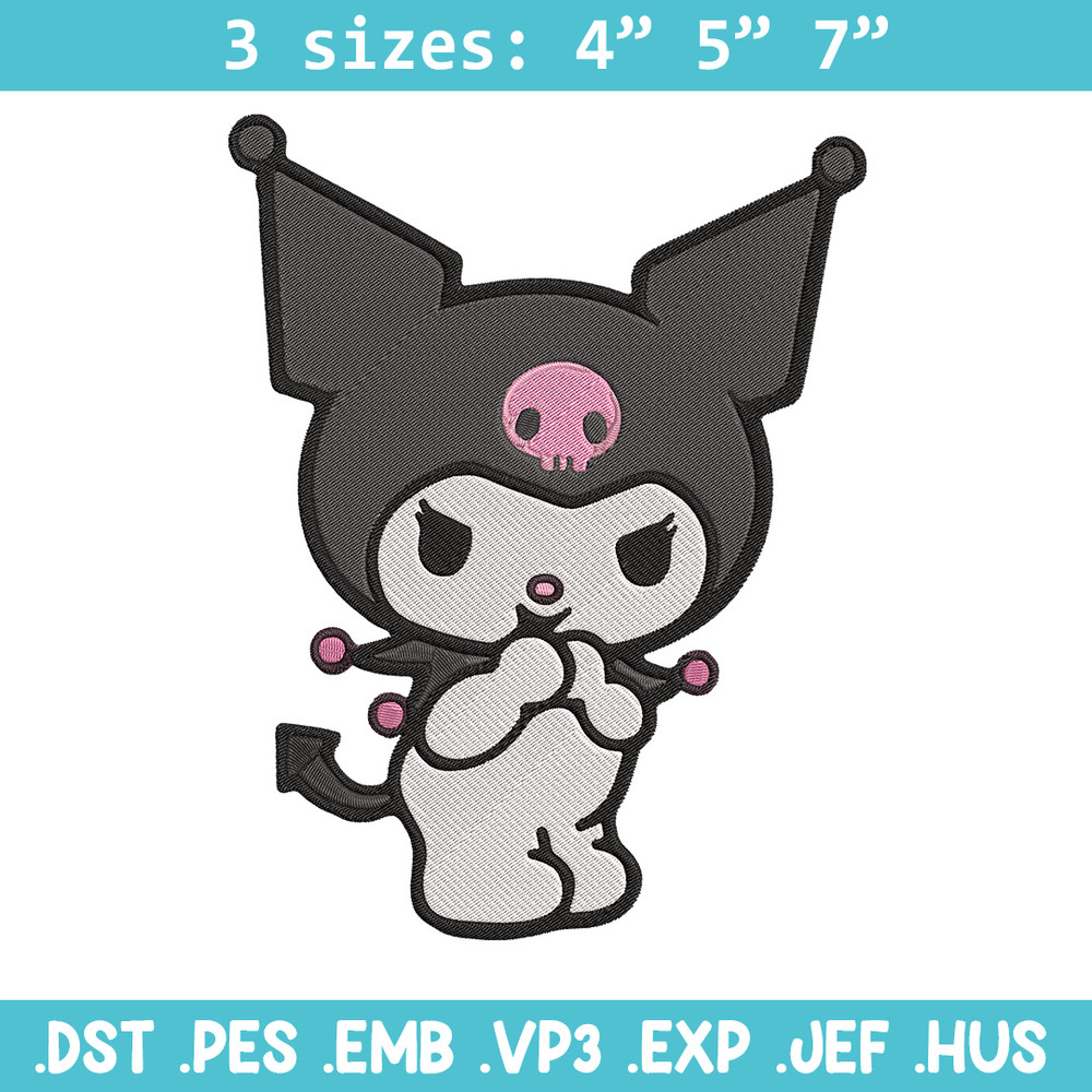 Kuromi sticker Embroidery Design, Hello kitty Embroidery, Embroidery File,Anime Embroidery,Anime shirt,Digital download..jpg