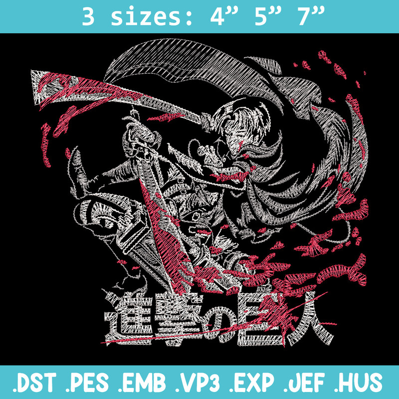 Levi ackerman Embroidery Design, Aot Embroidery, Embroidery File, Anime Embroidery, Anime shirt, Digital download.jpg