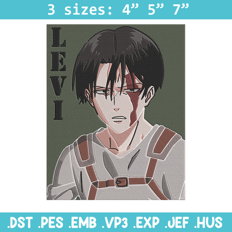 Levi poster Embroidery Design, Aot Embroidery, Embroidery File, Anime Embroidery, Anime shirt, Digital download..jpg