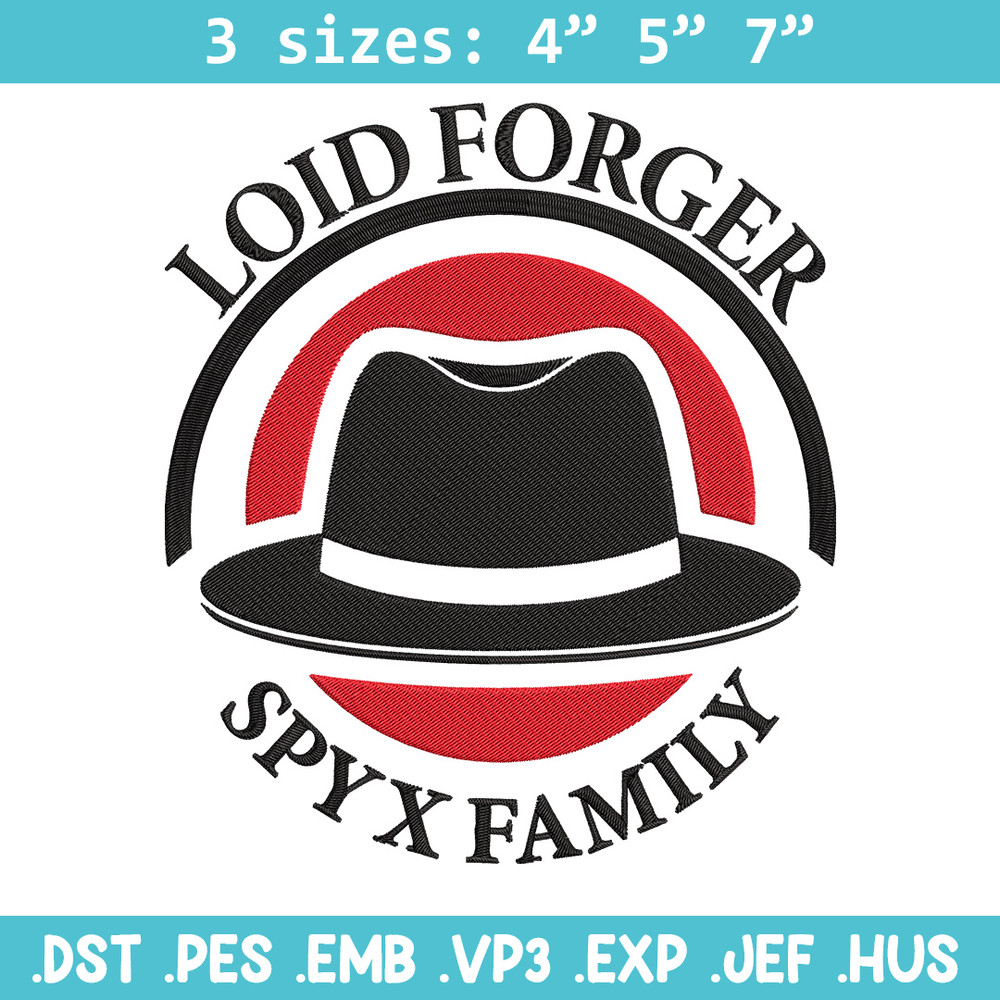 Logo Loid hat Embroidery Design, Spy x family Embroidery, Embroidery File, Anime Embroidery,Anime shirt,Digital download.jpg