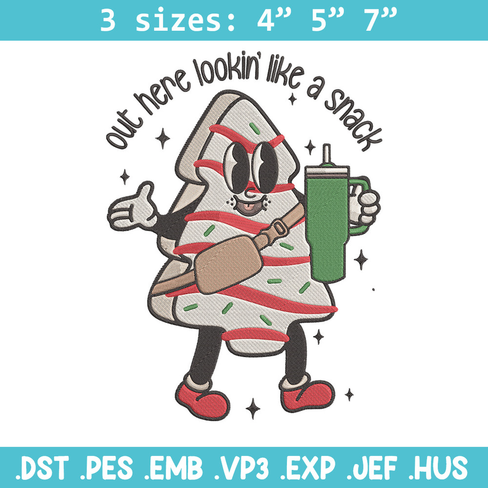 Look like a snack Embroidery Design, Tree chrismas Embroidery, Embroidery File, Chrismas Embroidery, Digital download.jpg