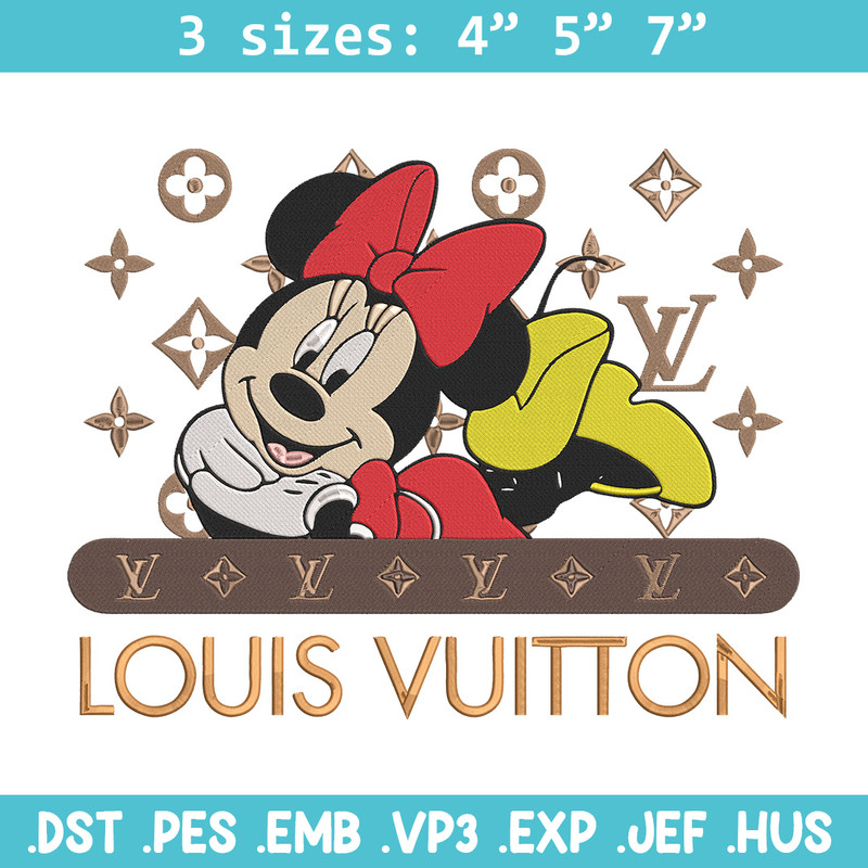 LV x minnie Embroidery Design, Mickey Embroidery, Embroidery File, LV Embroidery, Anime shirt, Digital download.jpg