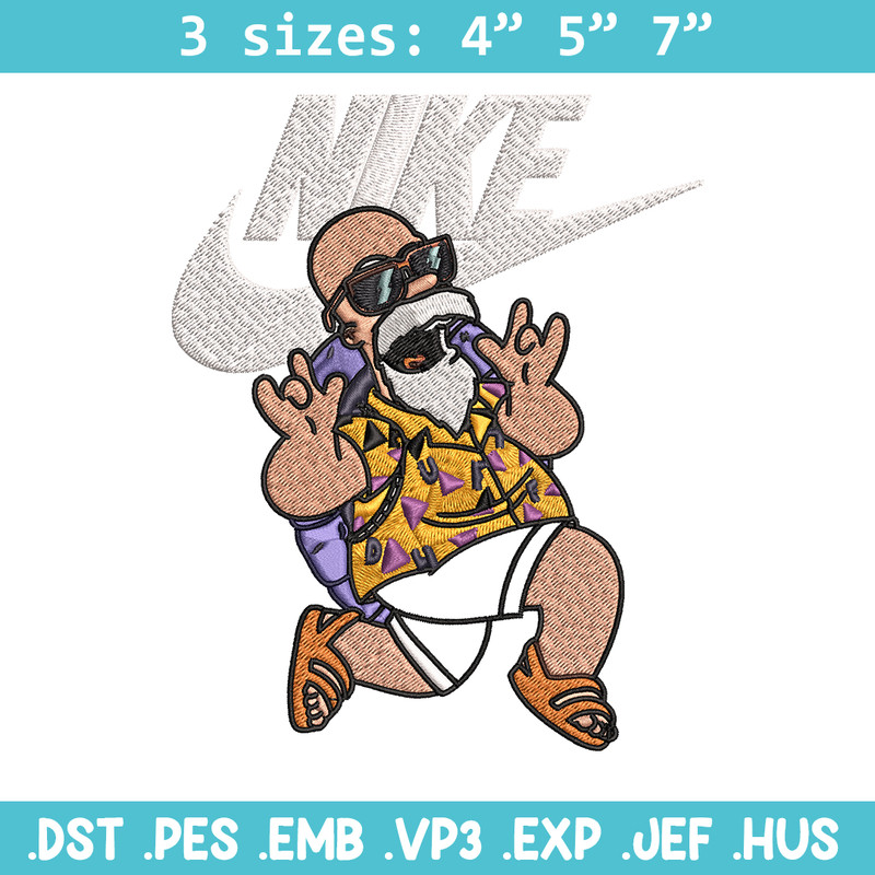 Master Roshi Nike Embroidery design, Dragon ball Embroidery, Nike design, Embroidery file, anime shirt, Instant download.jpg