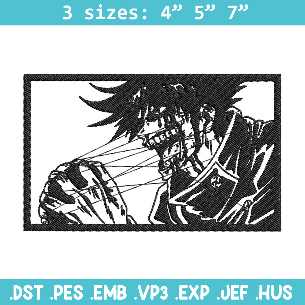 Megumi rectangle Embroidery Design, Jujutsu Embroidery, Embroidery File, Anime Embroidery, Anime shirt, Digital download.jpg